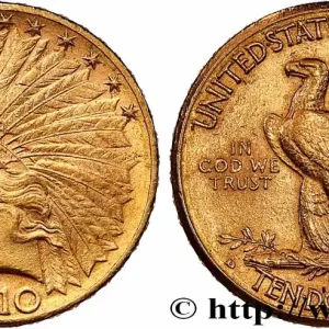 OR, PALLADIUM ET PLATINE INVESTISSEMENT 10 Dollars or "Indian Head", 2e type 1910 Denver fwo_789252 Monde Prix Promo