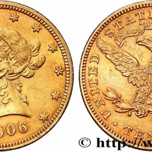 Vente Flash OR, PALLADIUM ET PLATINE INVESTISSEMENT 10 Dollars "Liberty" 1906 Philadelphie fwo_789270 Monde