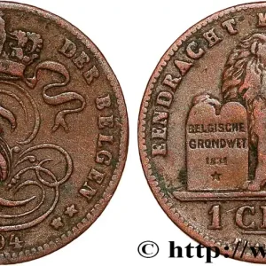 Bon Marché BELGIQUE 1 Centime Léopold II légende en flamand 1894 fwo_789544 Monde