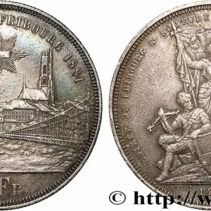 Bon Plan SUISSE 5 Francs, monnaie de Tir, Fribourg 1881 fwo_787165 Monde