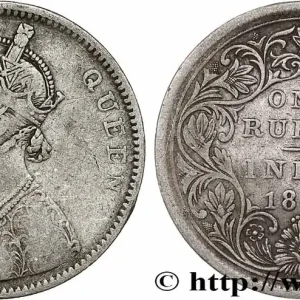 INDES BRITANNIQUES 1 Roupie Victoria 1862 Bombay fwo_787379 Monde Prix Choc