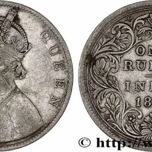 INDES BRITANNIQUES 1 Roupie Victoria 1862 Calcutta fwo_787392 Monde Vente Flash