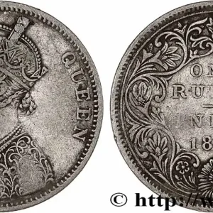 INDES BRITANNIQUES 1 Roupie Victoria 1875 Bombay fwo_787394 Monde Promotion Saisonnière