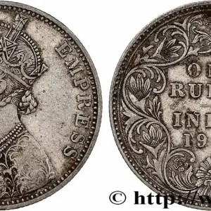 Quantité Limitée INDES BRITANNIQUES 1 Roupie Victoria 1900 Bombay fwo_787440 Monde