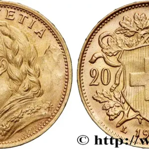 OR, PALLADIUM ET PLATINE INVESTISSEMENT 20 Francs "Vreneli" 1935 Berne fwo_769551 Monde Super Prix