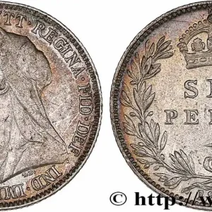 ROYAUME-UNI 6 Pence Victoria “vieille tête” 1896 fwo_775046 Monde Prix Bas
