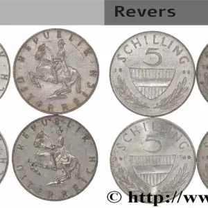 Authentique AUTRICHE Lot 4 x 5 Schilling n.d. fwo_777059 Monde