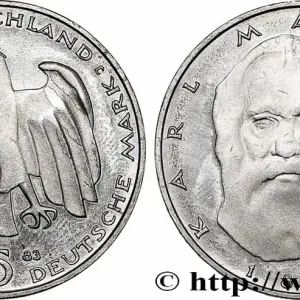 Super Prix ALLEMAGNE 5 Mark Proof Karl Marx 1983 Hambourg fwo_784437 Monde