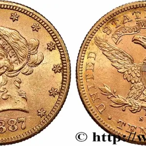 Populaire OR, PALLADIUM ET PLATINE INVESTISSEMENT 10 Dollars or "Liberty" 1887 San Francisco fwo_789256 Monde