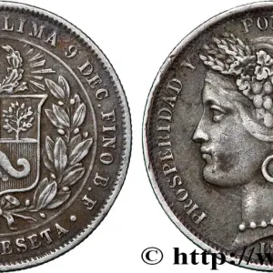 PÉROU 1 Peseta 1880 Lima fwo_791162 Monde Satisfait Ou Remboursé