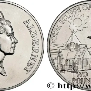 AURIGNY 2 Pounds (Livres) Éclipse solaire 1999 fwo_791214 Monde Promotion