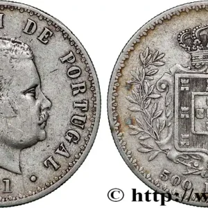 Promotion Saisonnière PORTUGAL 500 Reis Charles Ier 1891 fwo_792108 Monde