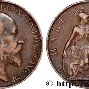 ROYAUME-UNI 1/2 Penny Edouard VII 1908 fwo_792346 Monde Original