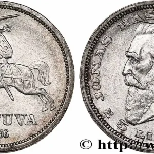LITUANIE 5 Litai chevalier Vitis / Dr Jonas Basanavicius 1936 fwo_749305 Monde Marque