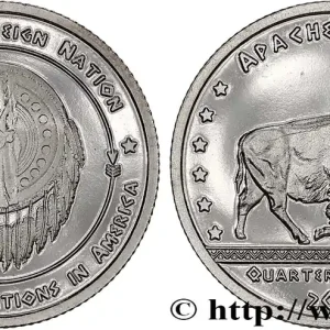 Bon Marché ÉTATS UNIS D'AMÉRIQUE - Tribus Amérindiennes 1/4 (Quarter) Dollar Proof Tribus Apache 2016 fwo_790802 Monde