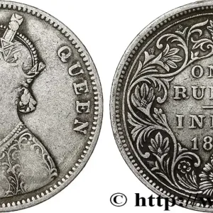 INDES BRITANNIQUES 1 Rupee (Roupie) Victoria 1862 Calcutta fwo_790853 Monde Top Qualité