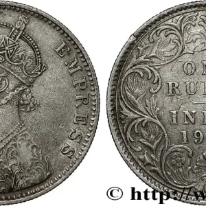 INDES BRITANNIQUES 1 Rupee (Roupie) Victoria 1900 Calcutta fwo_790865 Monde Petit Prix