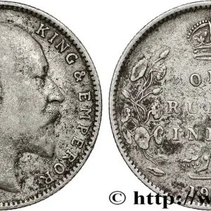 INDES BRITANNIQUES 1 Rupee (Roupie) Edouard VII 1904 Bombay fwo_790889 Monde Commander Vite