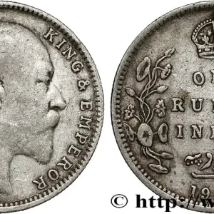 INDES BRITANNIQUES 1 Rupee (Roupie) Edouard VII 1904 Calcutta fwo_790896 Monde Achat Immédiat