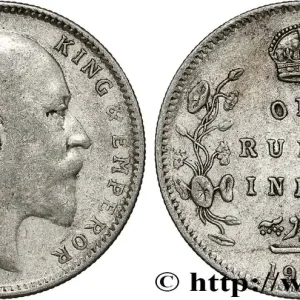 Marque INDES BRITANNIQUES 1 Rupee (Roupie) Edouard VII 1905 Calcutta fwo_790903 Monde