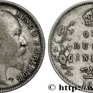 INDES BRITANNIQUES 1 Rupee (Roupie) Edouard VII 1905 Calcutta fwo_790908 Monde Nouvelle Collection
