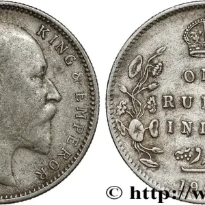 Bon Marché INDES BRITANNIQUES 1 Rupee (Roupie) Edouard VII 1906 Calcutta fwo_790914 Monde