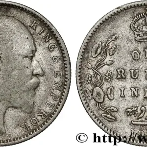 Livraison Mondiale INDES BRITANNIQUES 1 Rupee (Roupie) Edouard VII 1906 Bombay fwo_790915 Monde