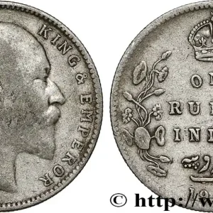 INDES BRITANNIQUES 1 Rupee (Roupie) Edouard VII 1906 Calcutta fwo_790916 Monde Top Qualité