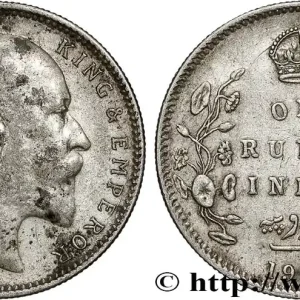 Offre Spéciale INDES BRITANNIQUES 1 Rupee (Roupie) Edouard VII 1906 Calcutta fwo_790918 Monde