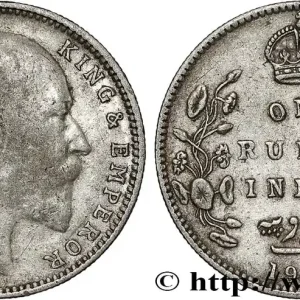 INDES BRITANNIQUES 1 Rupee (Roupie) Edouard VII 1906 Bombay fwo_790919 Monde En Vogue