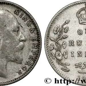 INDES BRITANNIQUES 1 Rupee (Roupie) Edouard VII 1907 Calcutta fwo_790933 Monde Commander Maintenant