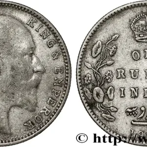 Achetez Aujourd’hui INDES BRITANNIQUES 1 Rupee (Roupie) Edouard VII 1907 Bombay fwo_790941 Monde