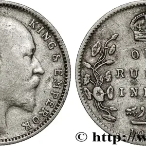 INDES BRITANNIQUES 1 Rupee (Roupie) Edouard VII 1909 Bombay fwo_790952 Monde Vente Flash