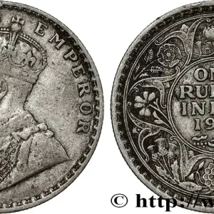 Marque INDES BRITANNIQUES 1 Rupee (Roupie) Georges V 1912 Calcutta fwo_790973 Monde