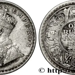 INDES BRITANNIQUES 1 Rupee (Roupie) Georges V 1913 Calcutta fwo_790984 Monde Retour Gratuit