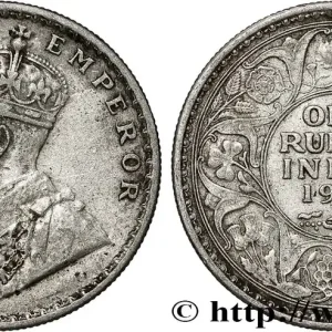 Prix Promo INDES BRITANNIQUES 1 Rupee (Roupie) Georges V 1917 Calcutta fwo_791006 Monde