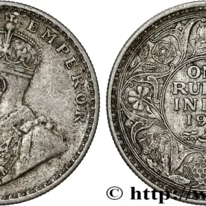 Commander Maintenant INDES BRITANNIQUES 1 Rupee (Roupie) Georges V 1917 Calcutta fwo_791011 Monde