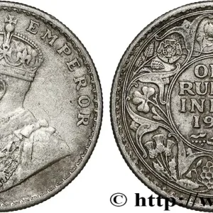 Must-Have INDES BRITANNIQUES 1 Rupee (Roupie) Georges V 1917 Bombay fwo_791018 Monde