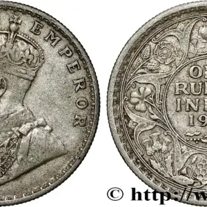 INDES BRITANNIQUES 1 Rupee (Roupie) Georges V 1918 Calcutta fwo_791032 Monde Nouvel Arrivage