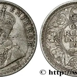 INDES BRITANNIQUES 1 Rupee (Roupie) Georges V 1918 Calcutta fwo_791040 Monde Premium