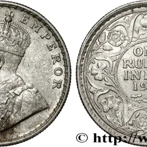 Haute Qualité INDES BRITANNIQUES 1 Rupee (Roupie) Georges V 1918 Bombay fwo_791049 Monde