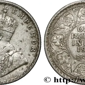 Soldes INDES BRITANNIQUES 1 Rupee (Roupie) Georges V 1918 Bombay fwo_791058 Monde