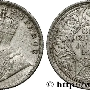 Meilleur Choix INDES BRITANNIQUES 1 Rupee (Roupie) Georges V 1919 Bombay fwo_791075 Monde