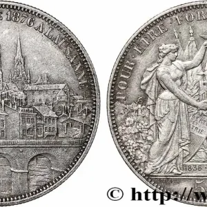 SUISSE 5 Francs, monnaie de Tir, Lausanne 1876 fwo_787189 Monde Pas Cher
