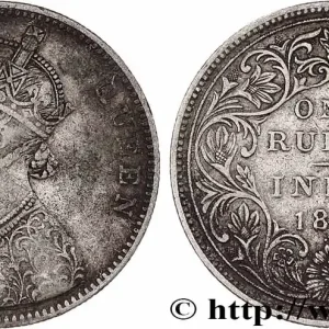 INDES BRITANNIQUES 1 Roupie Victoria 1862 Bombay fwo_787381 Monde Dernier Modèle