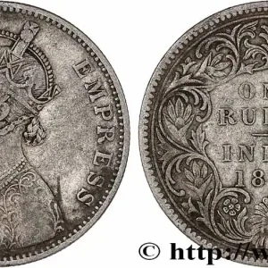 INDES BRITANNIQUES 1 Roupie Victoria 1880 Bombay fwo_787408 Monde Nouvel Arrivage