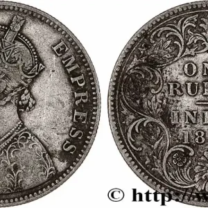 Pas Cher INDES BRITANNIQUES 1 Roupie Victoria 1880 Calcutta fwo_787410 Monde