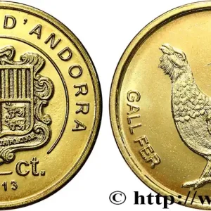 ANDORRE (PRINCIPAUTÉ) 1 Centim Proof grand tétras 2013 fwo_758821 Monde Nouvel Arrivage