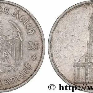 Petit Prix ALLEMAGNE 5 Reichsmark église de la garnison de Potsdam 1935 Munich fwo_775686 Monde