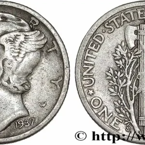 Dernier Modèle ÉTATS-UNIS D'AMÉRIQUE 1 Dime Mercury 1937 San Francisco fwo_781387 Monde